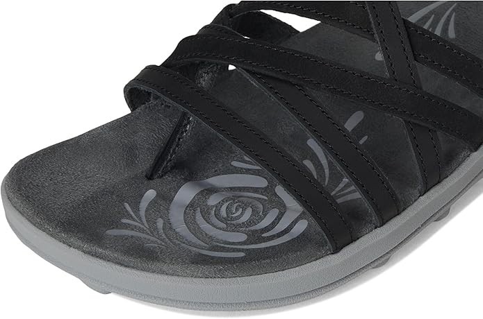 Merrell Women Harbor Post Sandal EVA Comfort Full Grain Leather Black WIDE Width