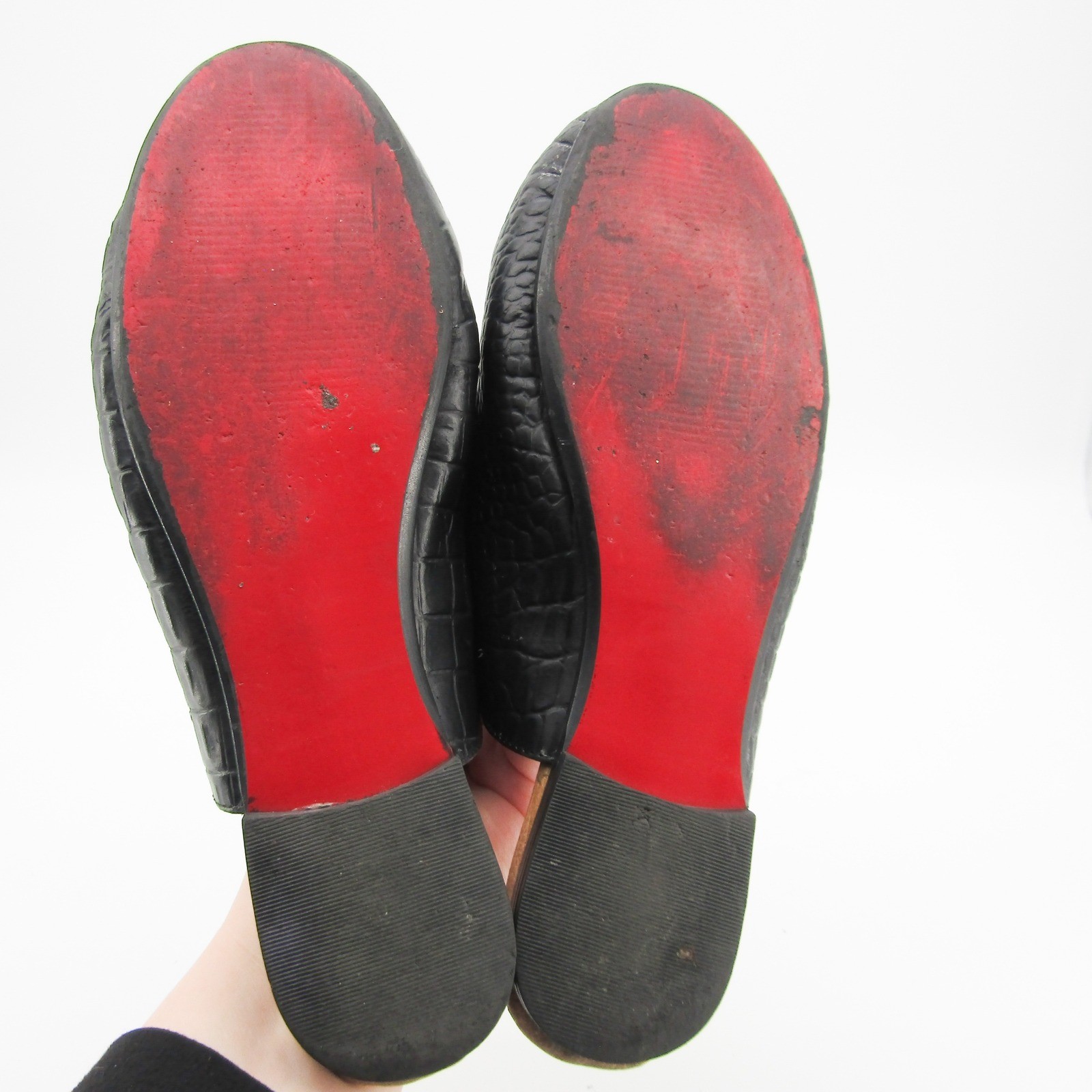 Lopez Indumentaria Black Croc Embossed Bee Embellished Mules Women Size 41