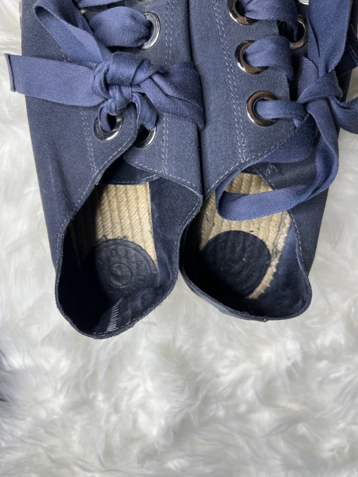 Women’s Bimba Y Lola Blue Suede Lace-Up Espadrille Sneakers Size 39 or US 9
