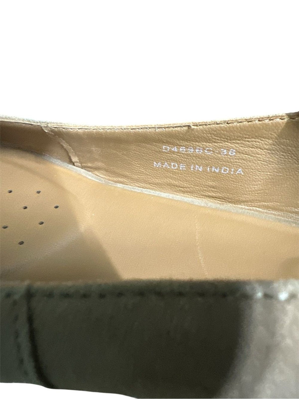GEOX Pointed Toe Beige Brown Suede Leather Ballet Flats Accent Minimalist 38