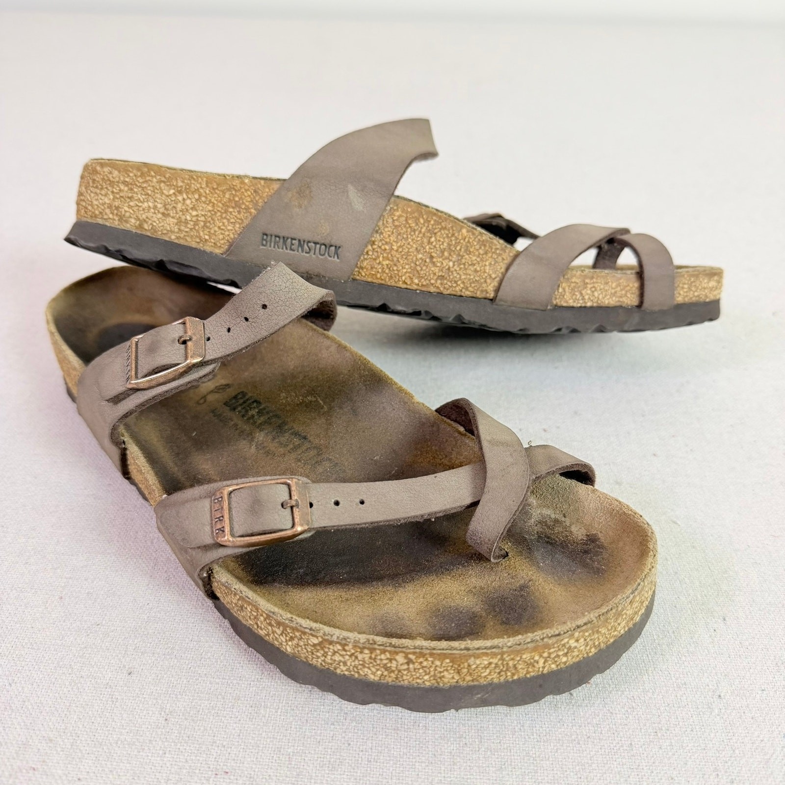 Birkenstock Mayari Sandals Womens 40 9-9.5 Mocha Brown Toe Loop Outdoor Granola