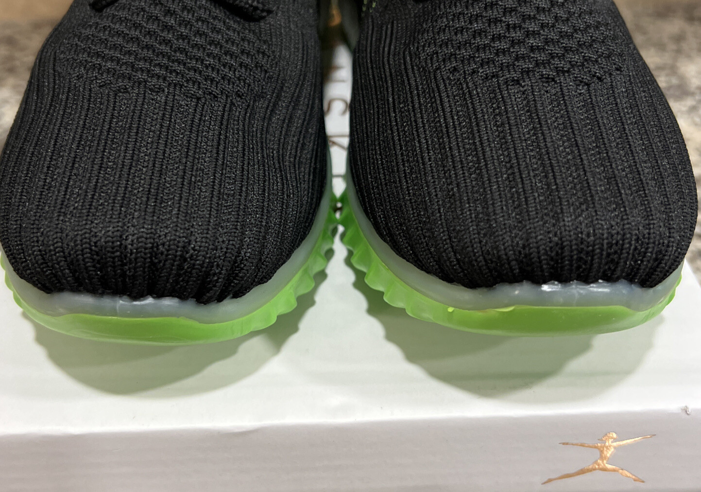 NEW Danskin Now Positive Womens Knit Black Lime Green Lace Up Sneakers Shoes 6.5