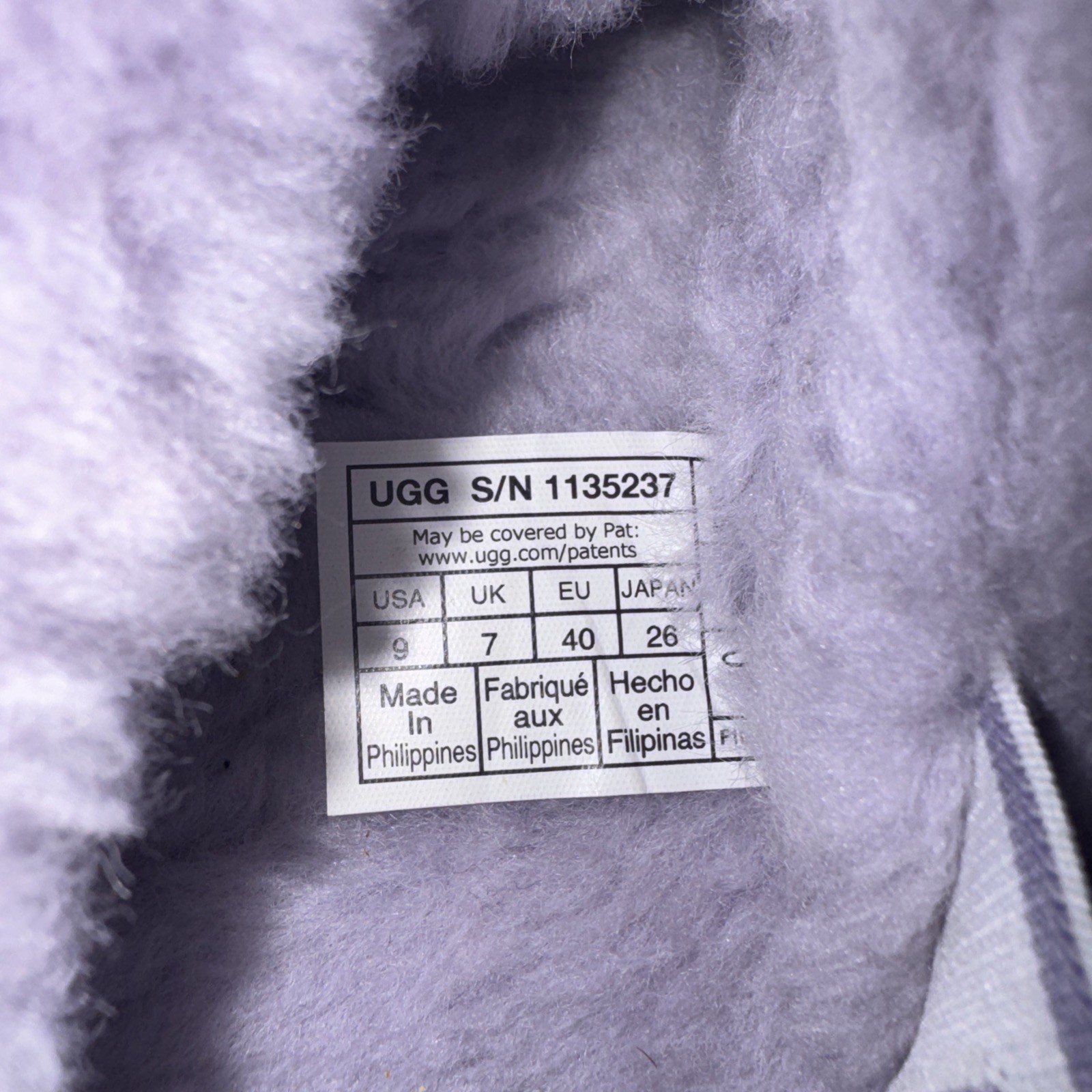 UGG FUZZITA RARE COLOR LILAC CLEAR FLUFF SLIDE PLATFORM SANDALS 9
