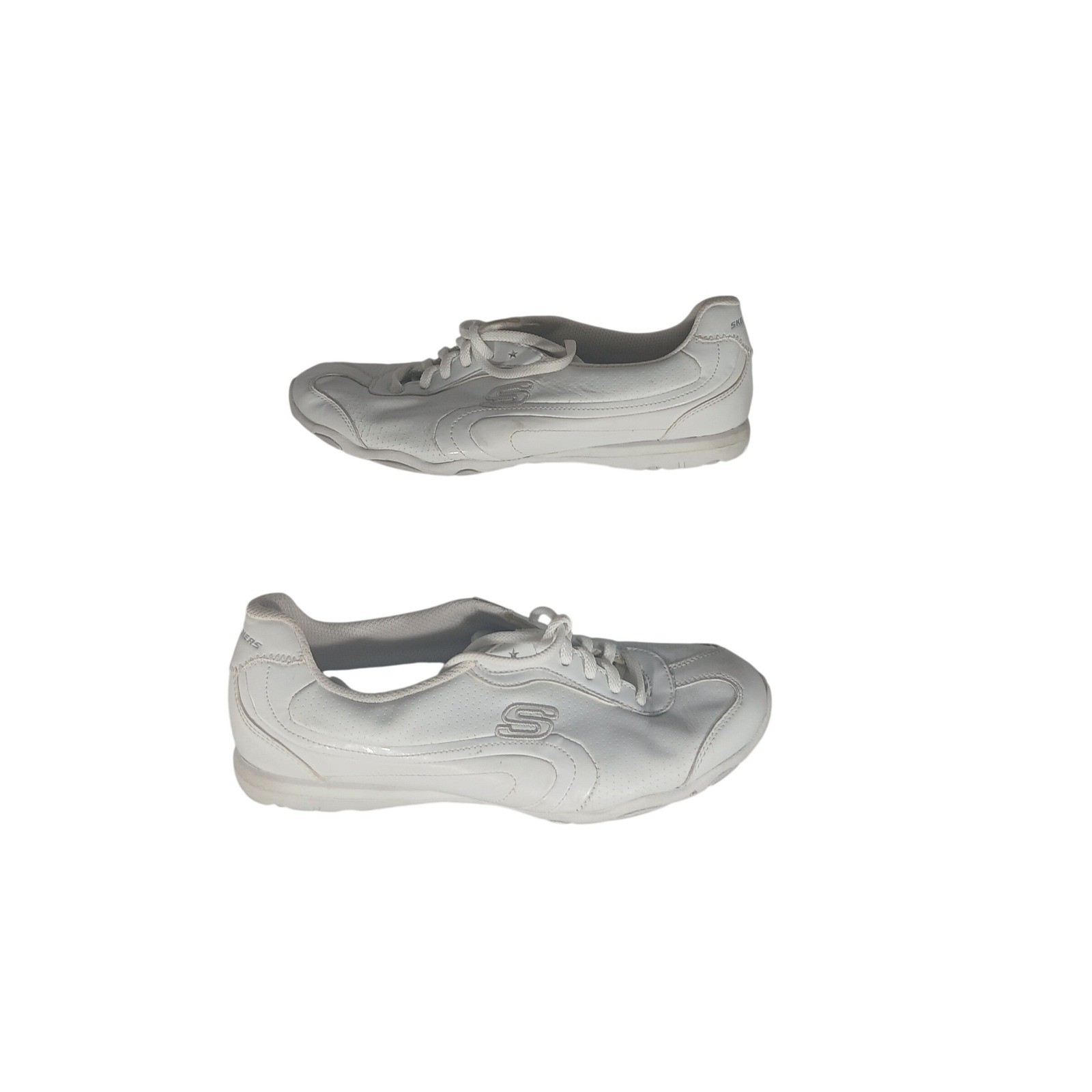 Skechers White Leather Synthetic Lace Up Athletic Sneakers Women’s 8.5 M