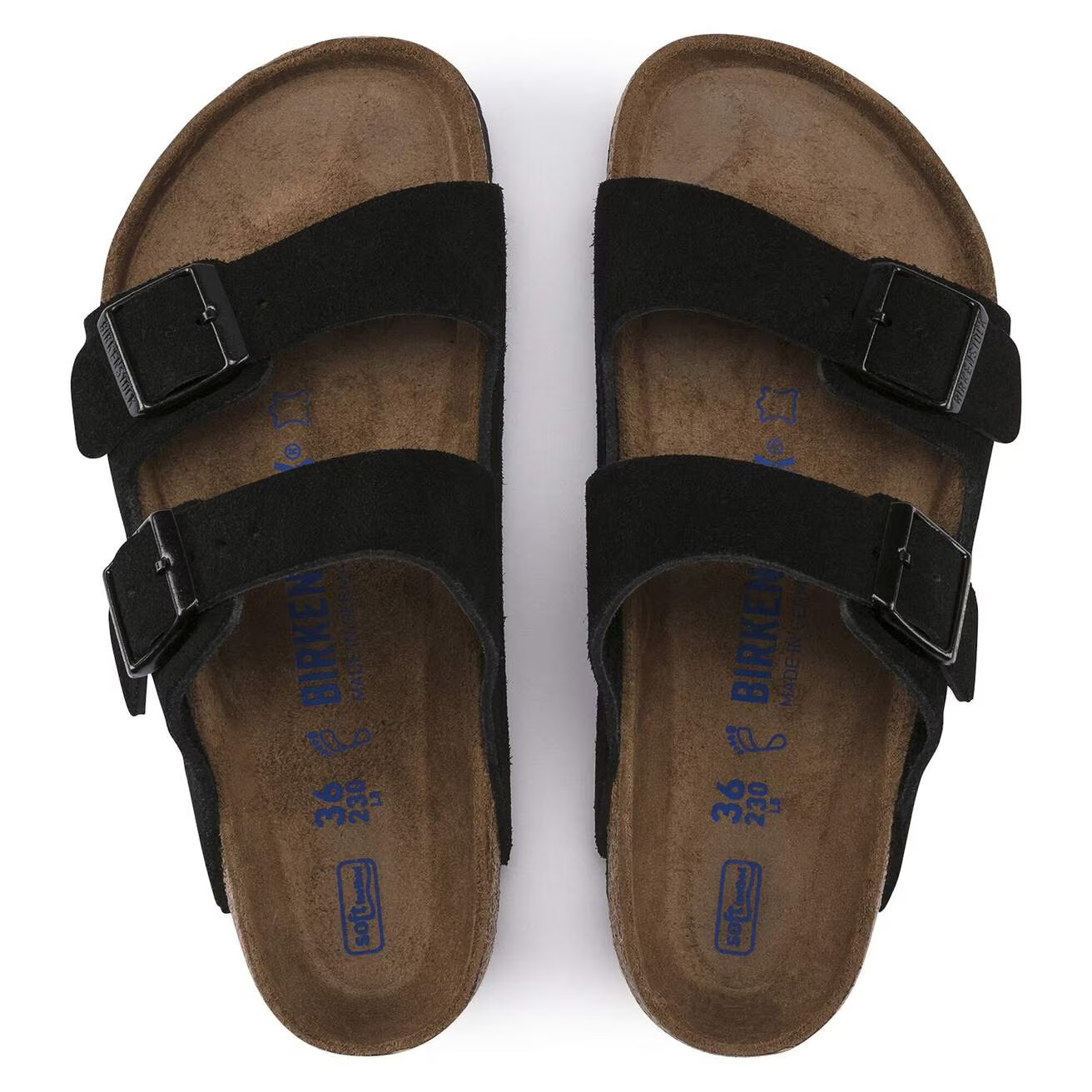 Birkenstock Arizona Soft Footbed Suede Leather Sandals Taupe Black Mocha Mink