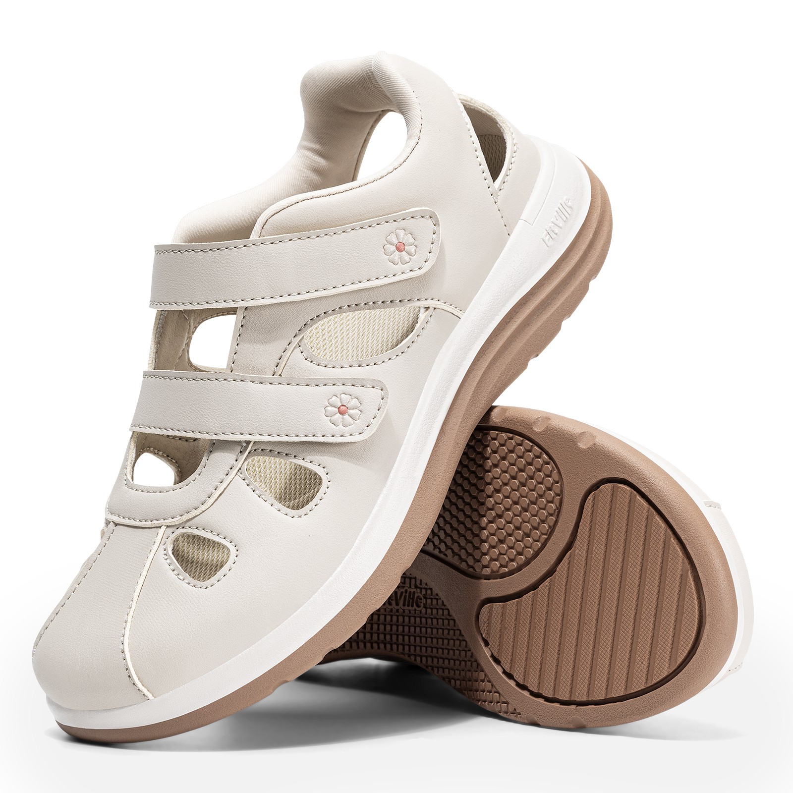 FitVille Women’s Wide Closed Toe Orthopedic Sandals Summer Casual Diabetic Shoes