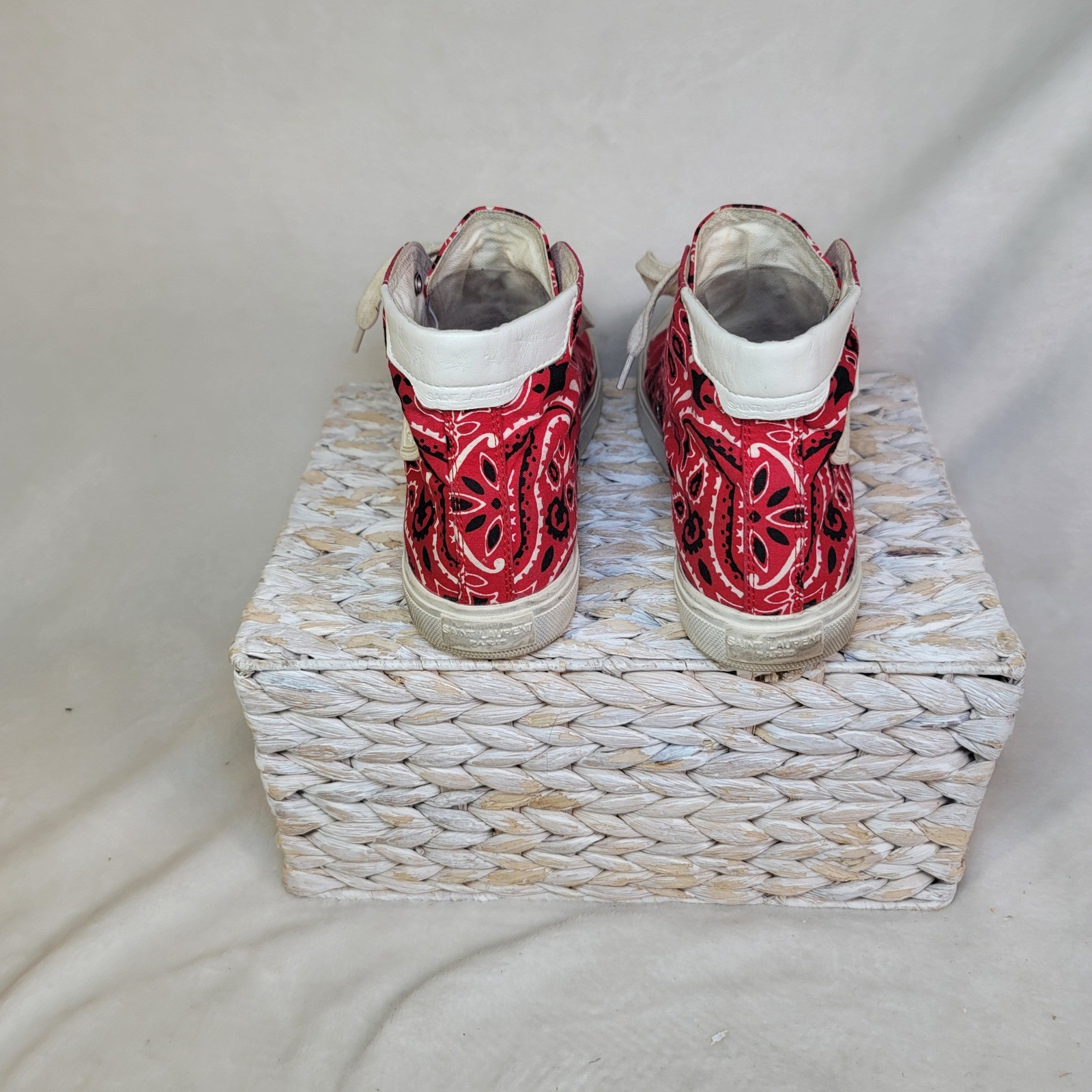 Saint Laurent Bedford Paisley Hi-top Sneaker Boho Hippie Peasant Retro Canvas 8