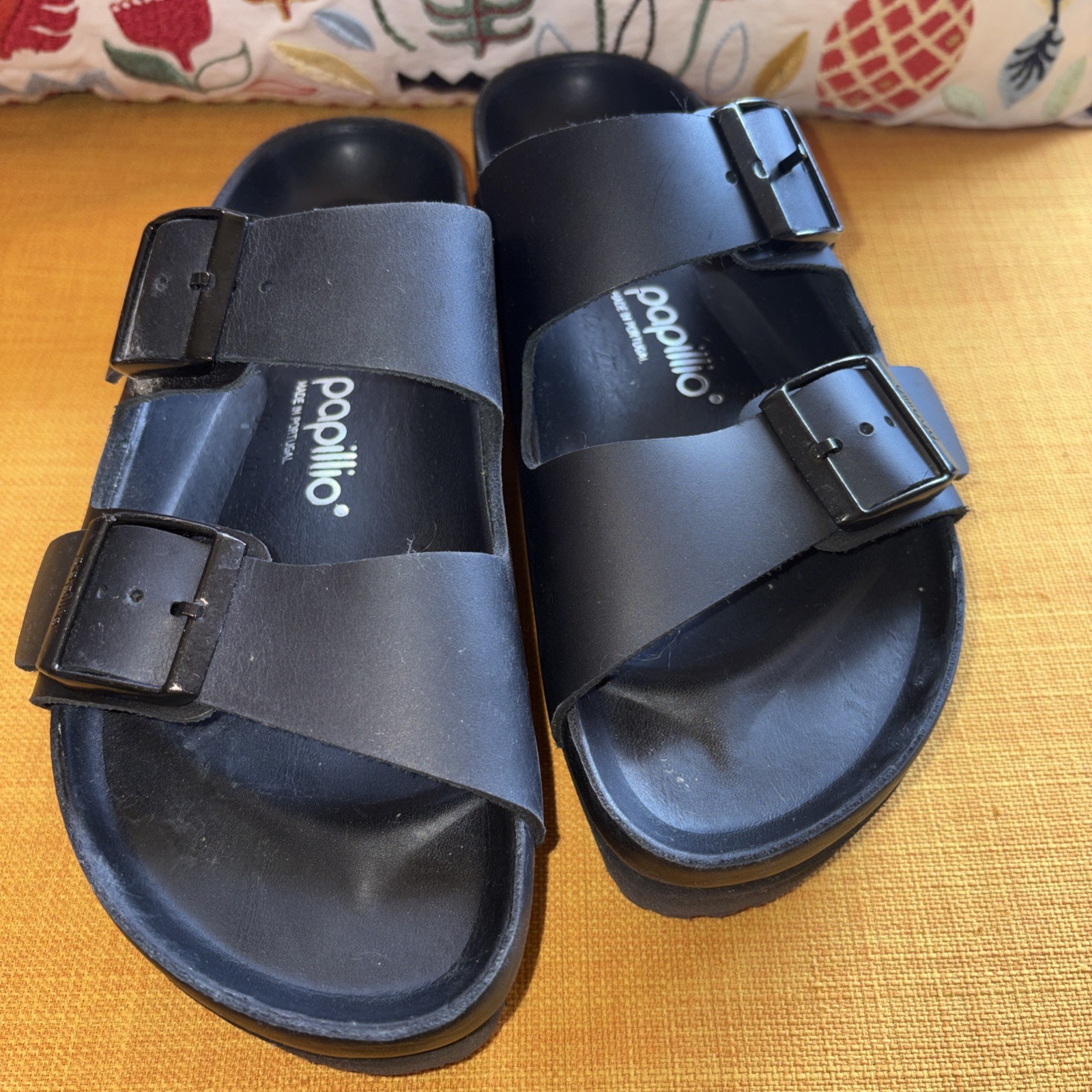 Papillo by Birkenstock Arizona Exquisite Platform Sandals Size 39 Black Unisex