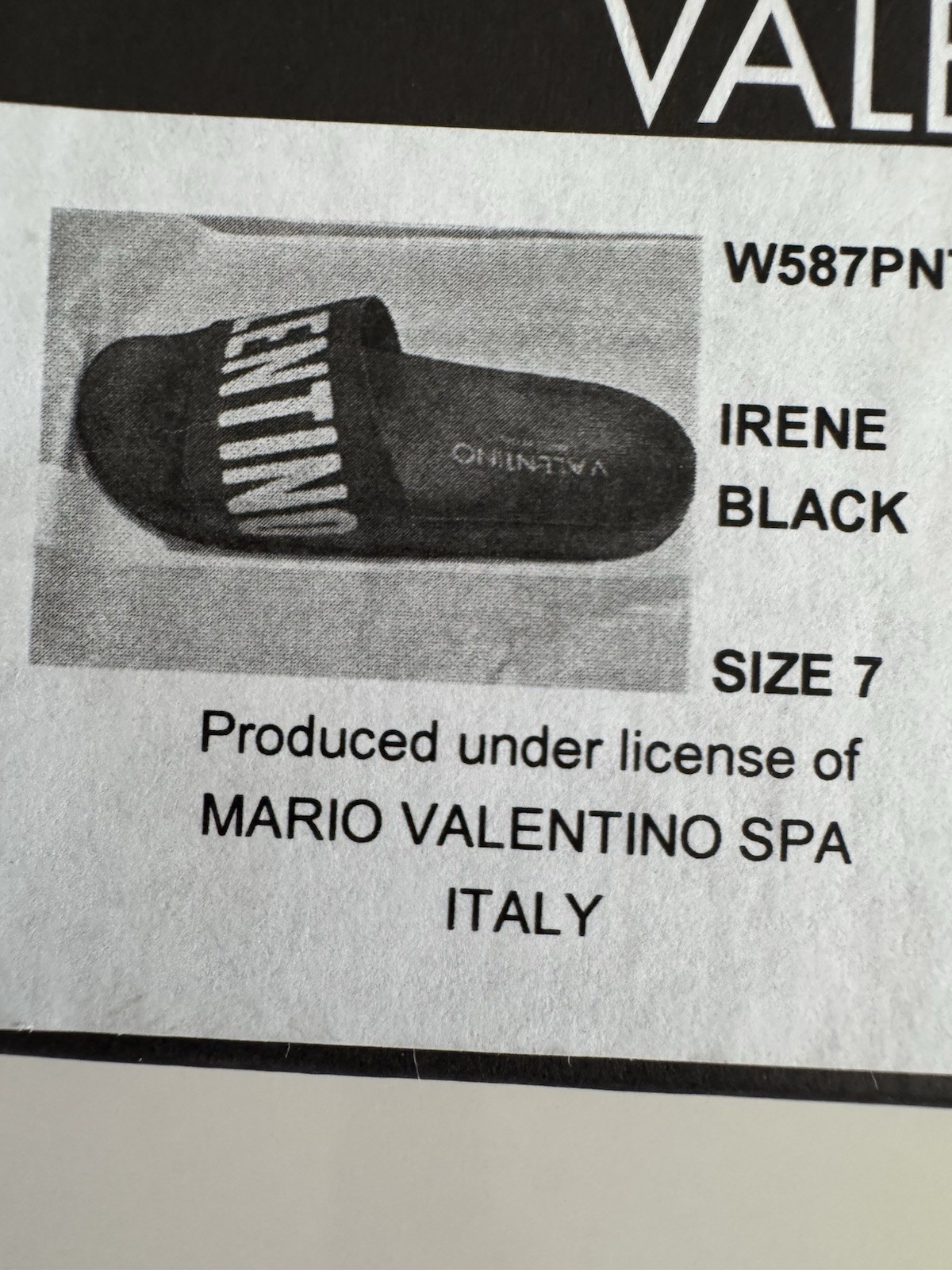 VALENTINO Black Stripe Contrast Irene Slip On Slide Sandal Designer MP$300 Sz 7