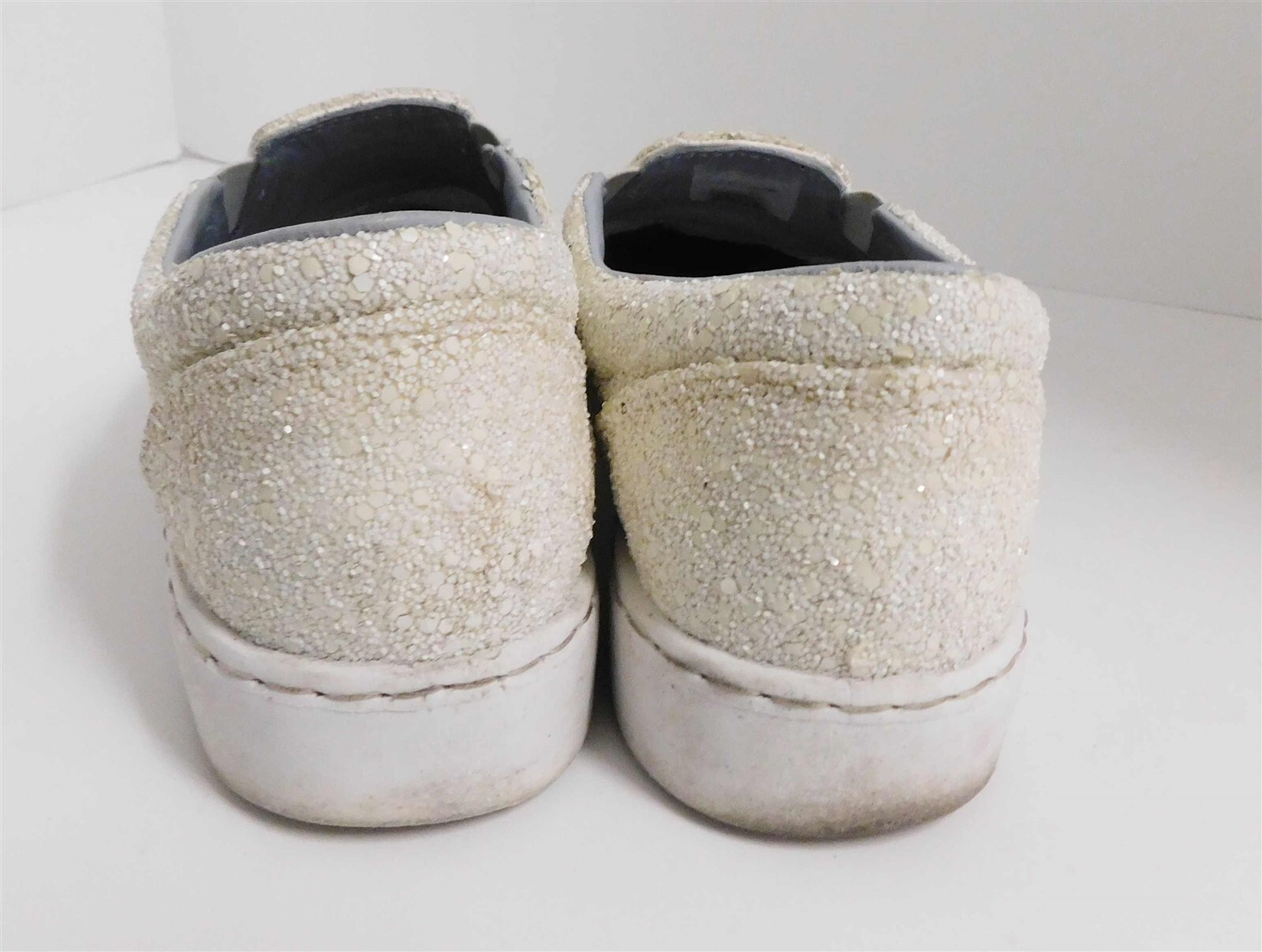 Chiara Ferragni White Glitter Leather Eye Lip Sneakers Italy 39