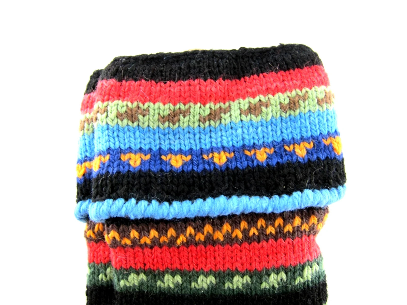 Artesania Alpaca Wool Multicolored Stripe Knit Women’s Wool Slipper Socks NEW!