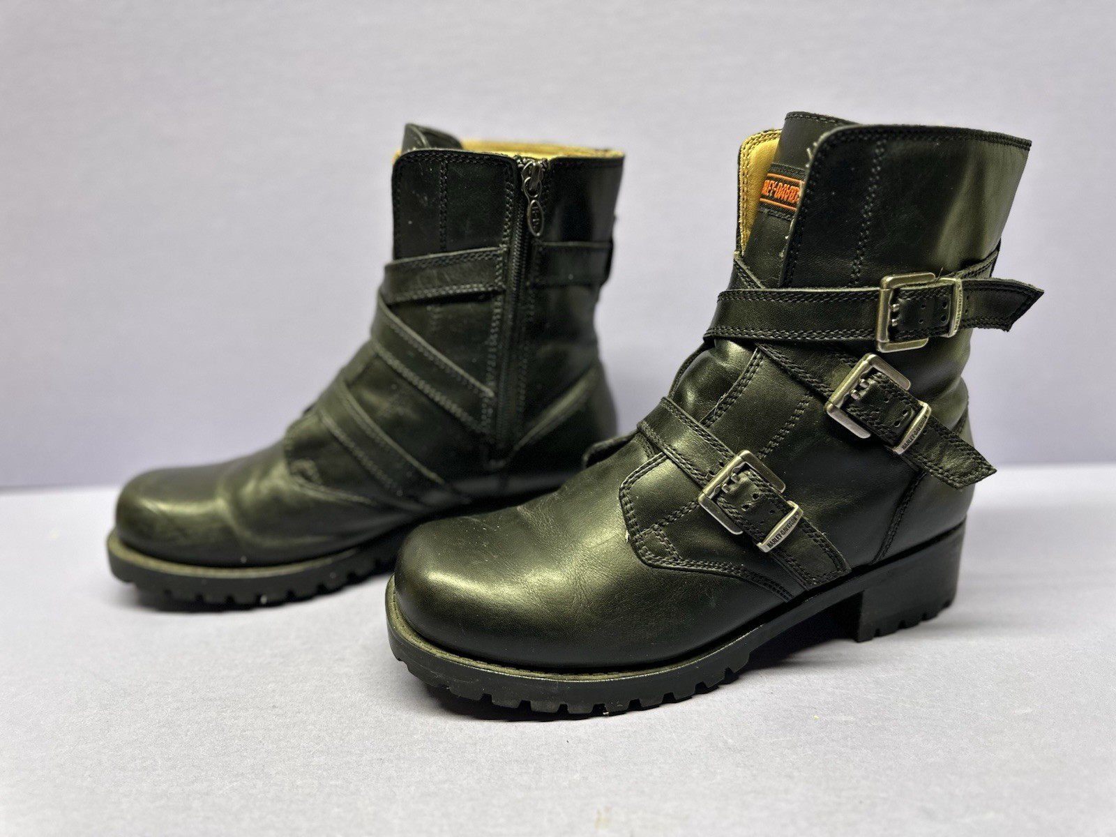 Harley Davidson 84165 Women’s Riding Boots 3 Buckles, Side Zip Size 11