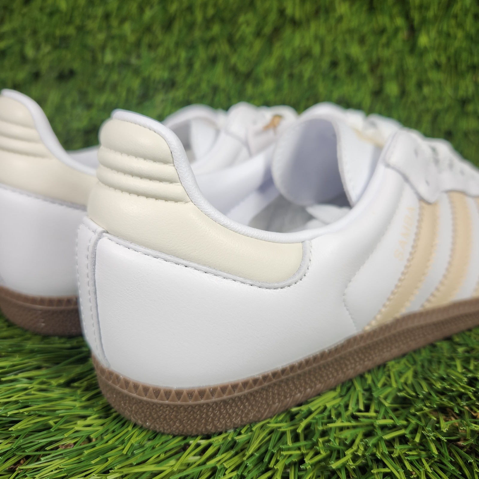 Adidas Samba OG Womens Sizes White Sand Beige Tan Sneaker Original Brown Bottom