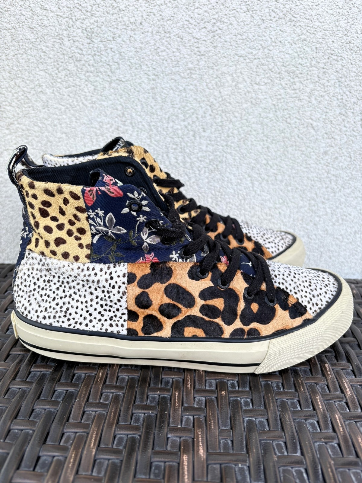 Desigual Shoes Beta Animal Print Women’s Leather Trainers Size 38