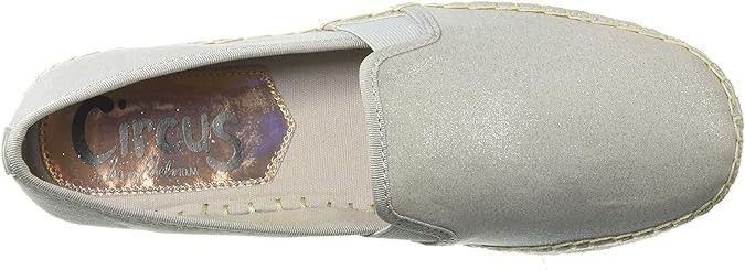 Circus NY Sam Edelman Christina Silver Fog Grey Shimmer Platform Espadrille 10