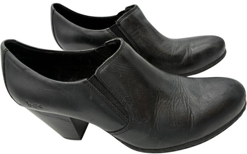 born concepts women’s B0C BC3614 Black Leather 2.5 in heel booties size 8