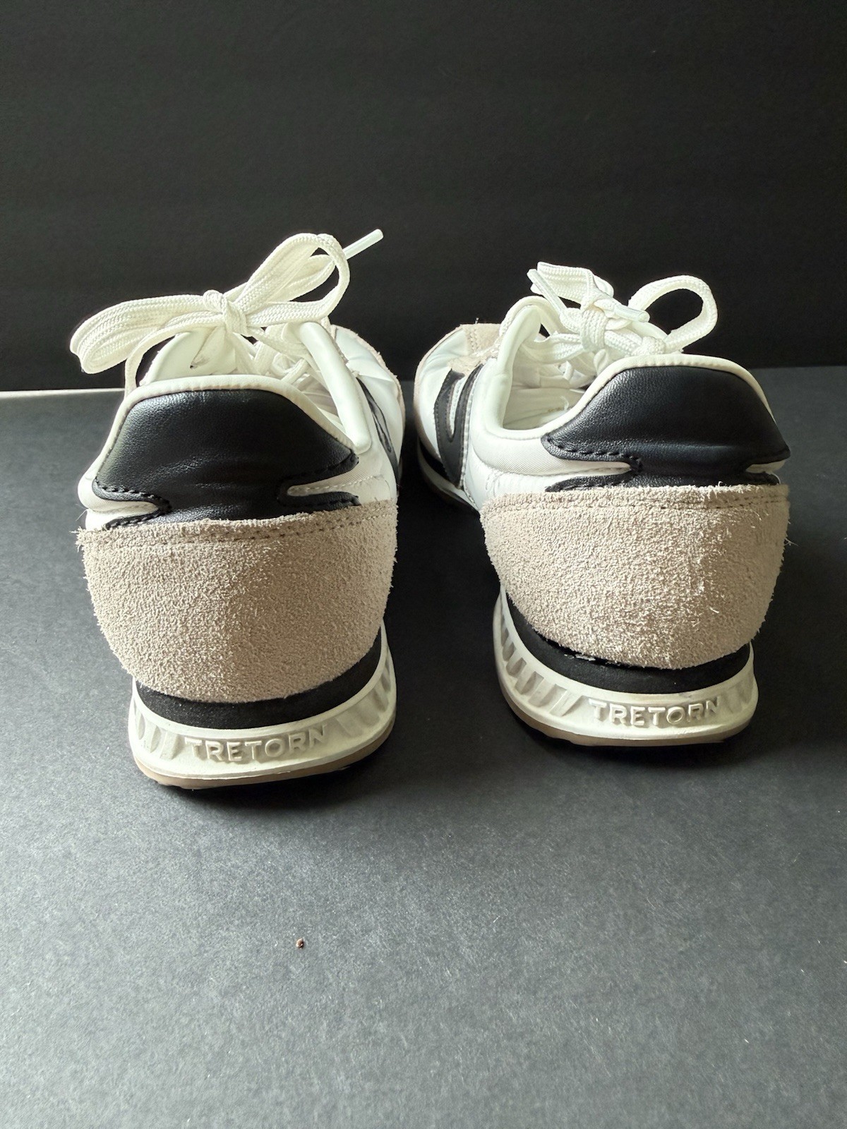 Tretorn Kristine Elite G Women’s Size 7.5 White Black Textile Leather Sneakers