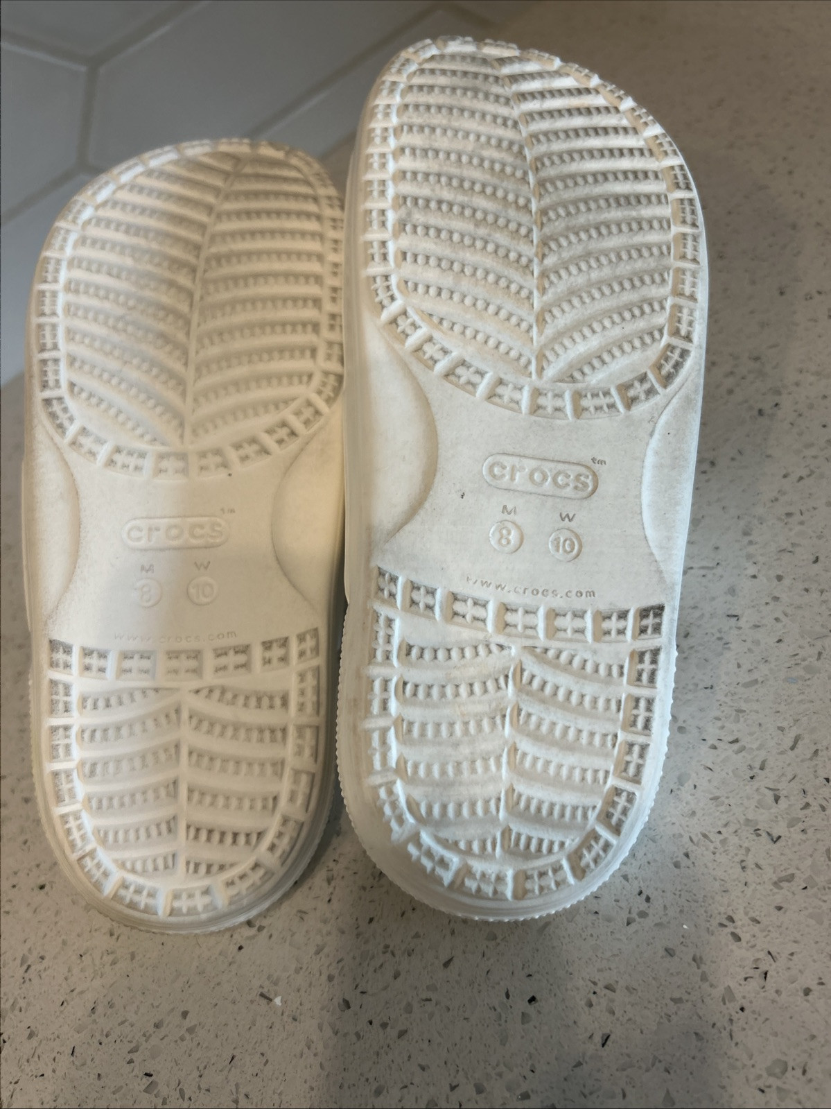 Crocs Classic Two Band Womens White Slip on Slides Sandals 206761 M 8 W 10