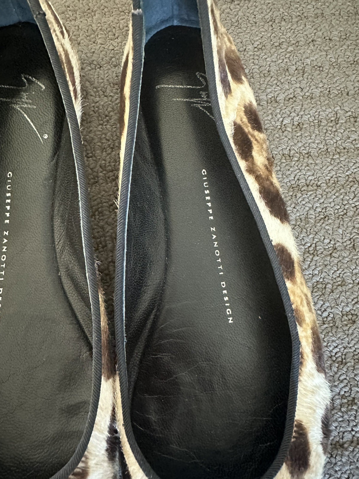 Giuseppe Zanotti Leopard Pony Hair Ballet Flats size 38 designer work capsule