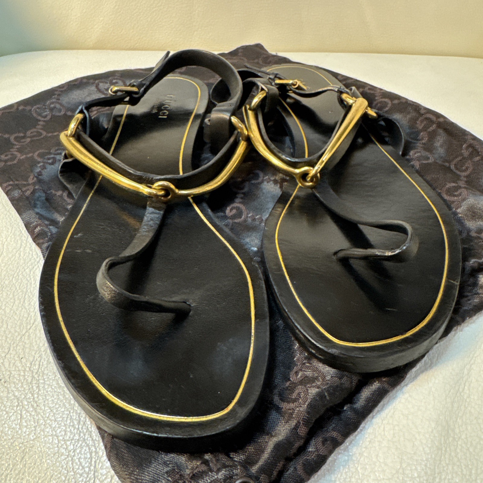 Gucci | Authentic Vintage Tom Ford Era Black Leather Strappy Slingback Sz 39.5