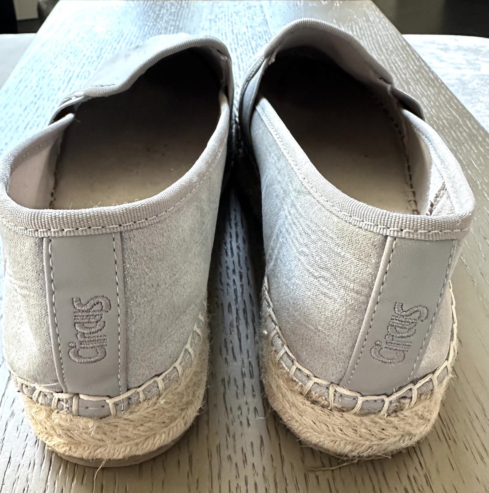 Circus NY Sam Edelman Christina Silver Fog Grey Shimmer Platform Espadrille 10
