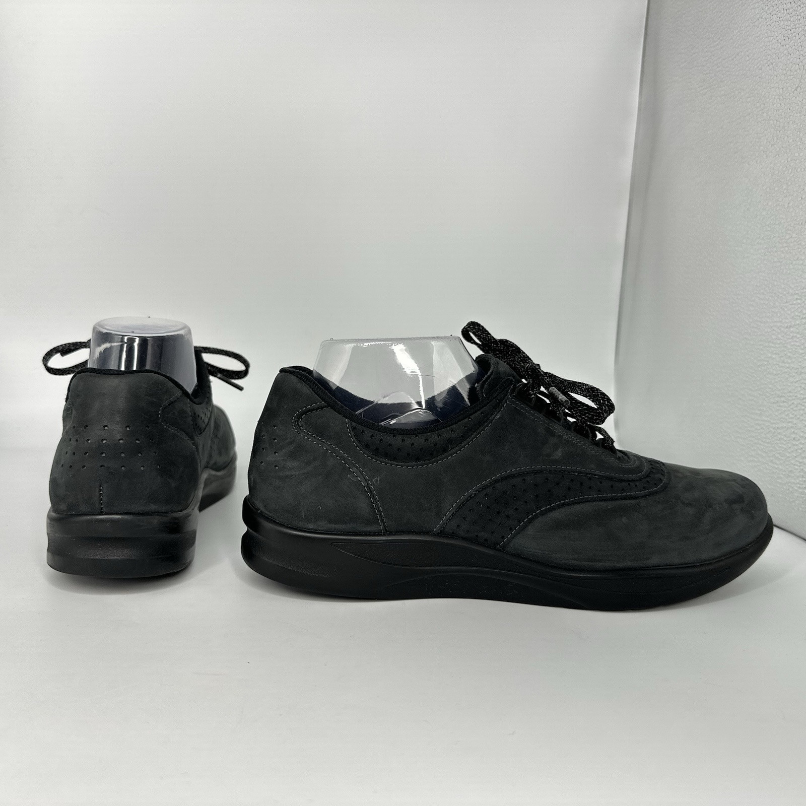 SAS-Walk Easy Nero Black Nubuck Leather Walking Shoes Women 10 N