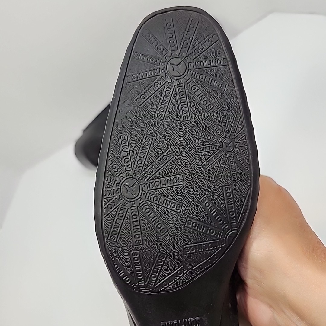 Pikolinos Romano Black Green Floral Cutout SlipOn Shoes EU 36 US 6.5 Hippie Boho