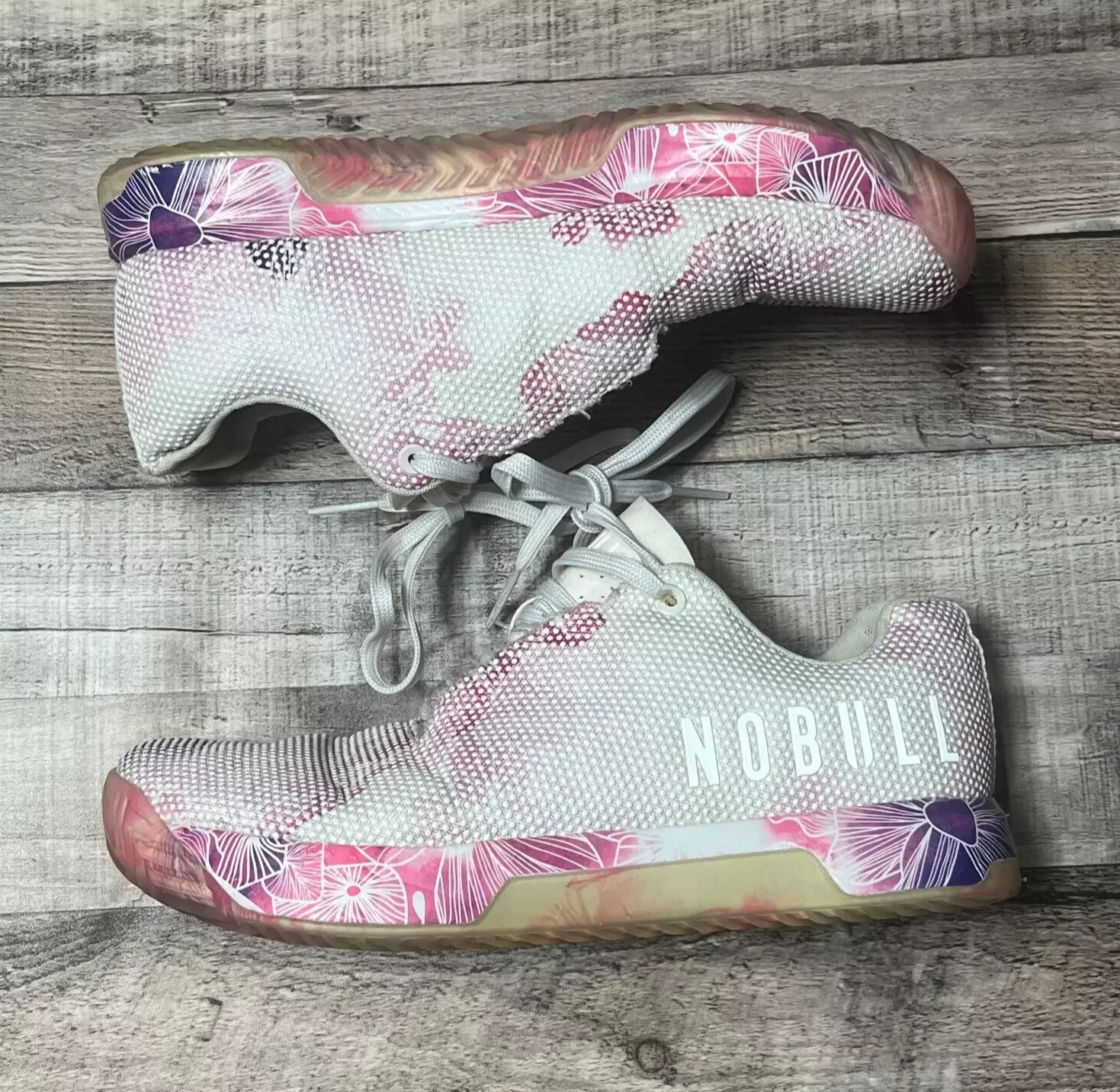 No Bull Shoes Women’s Size 11 White Mulberry Floral Activewear Casual Sneakers