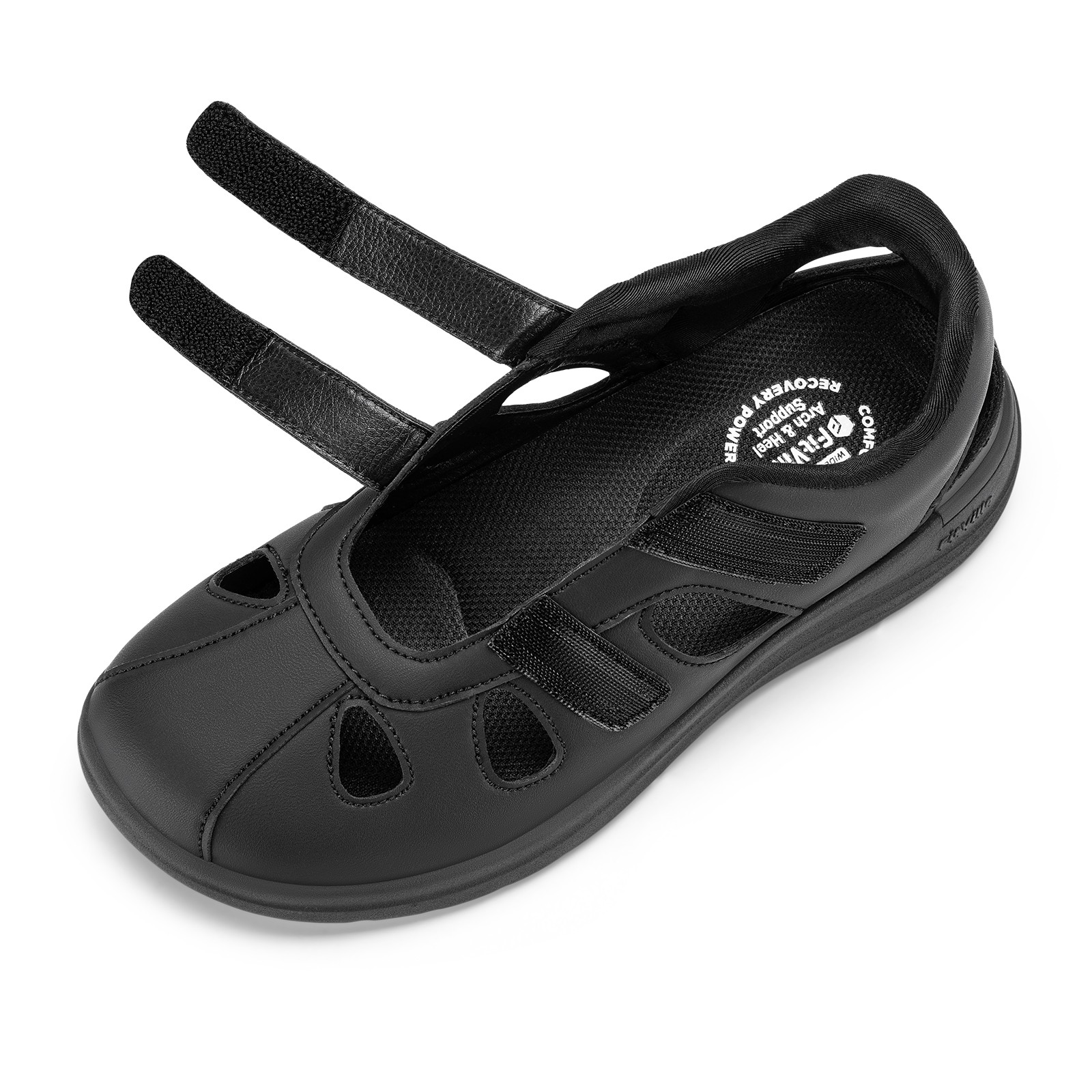 FitVille Women’s Wide Closed Toe Orthopedic Sandals Summer Casual Diabetic Shoes