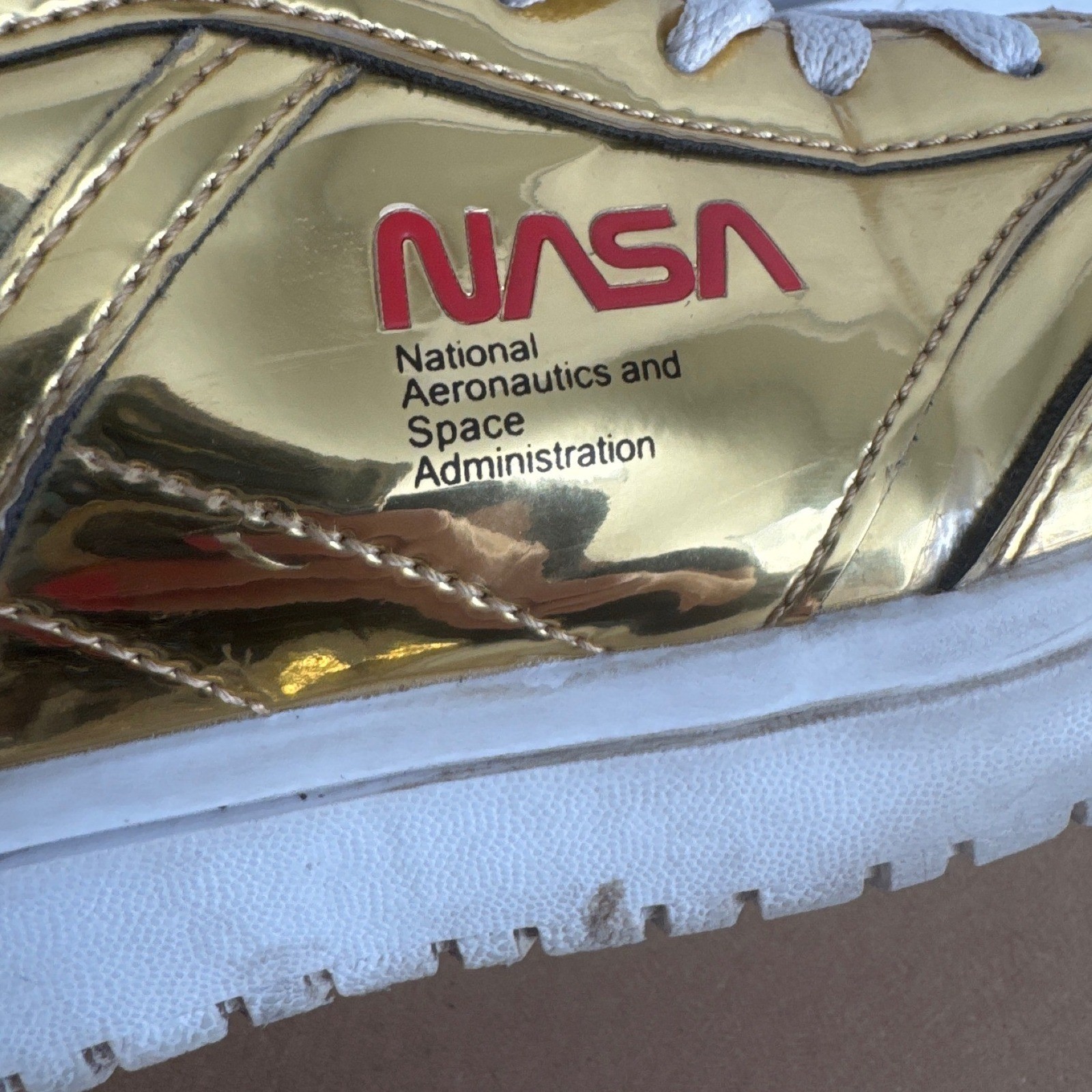 NASA Metallic Gold Low Top Sneakers Space Administration US Women’s size 8s