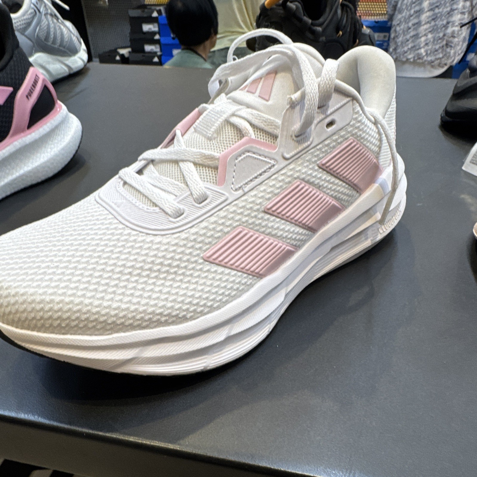 adidas Galaxy Low Top Sneaker White/Pink Lace-Up Women’s Activewear id8762