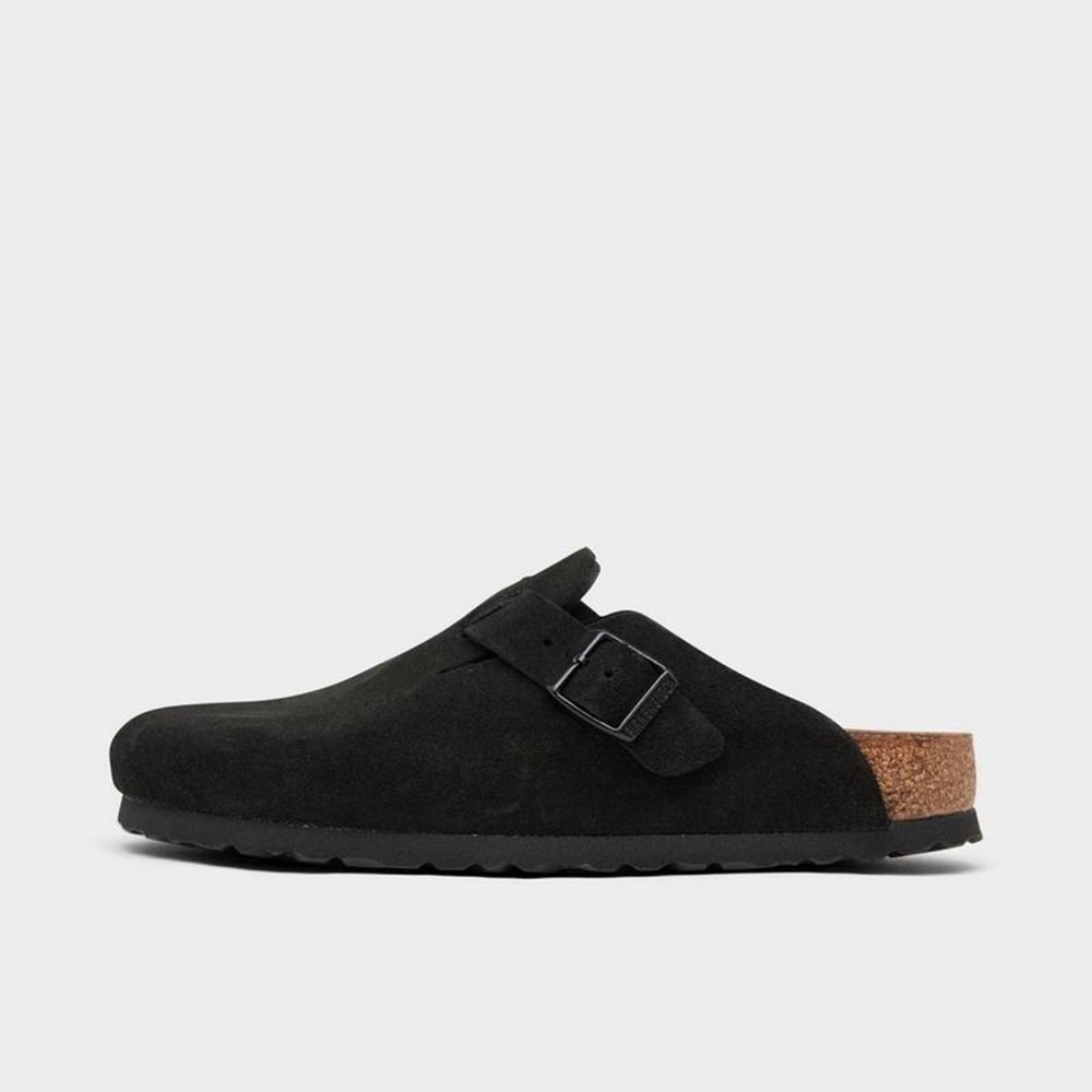 Birkenstock Boston Men’s/Women’s Soft Footbed Clogs In Black Suede