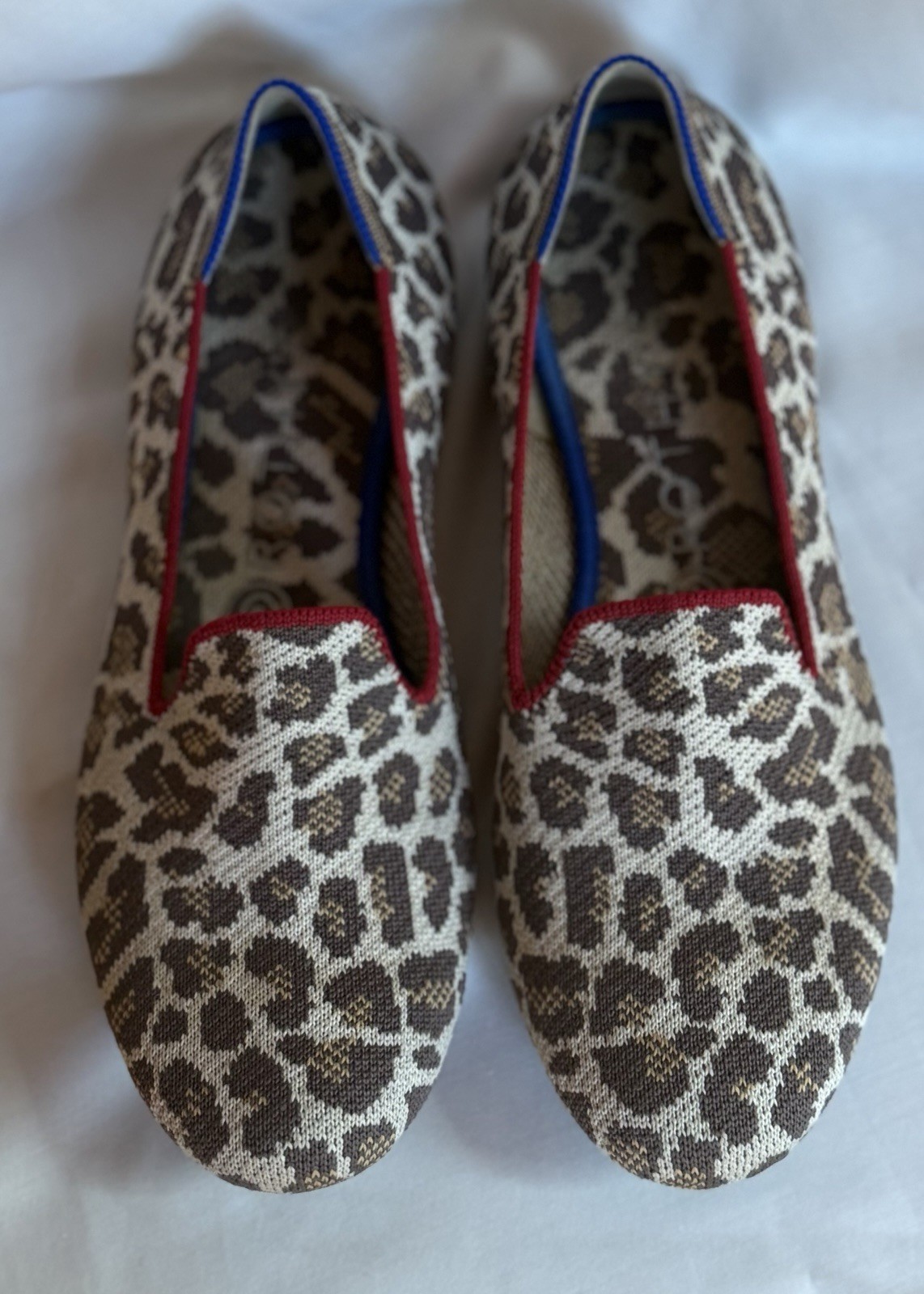 Rothy’s The Loafer Women’s Knit Leopard Print Loafer Flats Slip-On Round Toe 8
