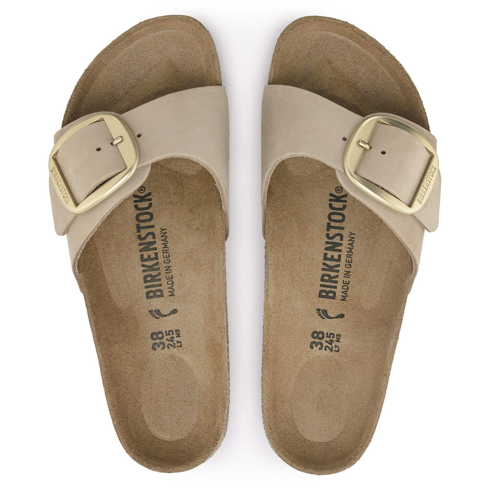 Birkenstock Madrid Big Buckle Sandcastle Nubuck Leather Sandals Women’s Shoes