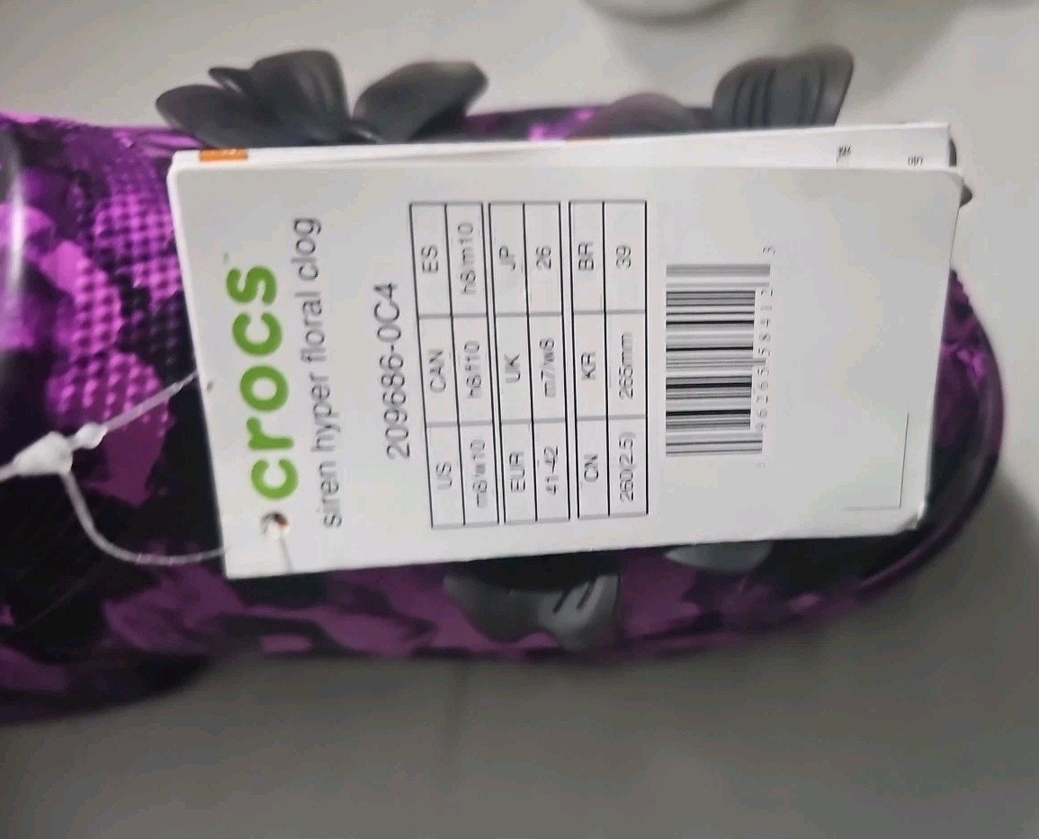 CROCS Siren Hyper Floral Clog ‘Black Multi’ Size M- 8 W-10