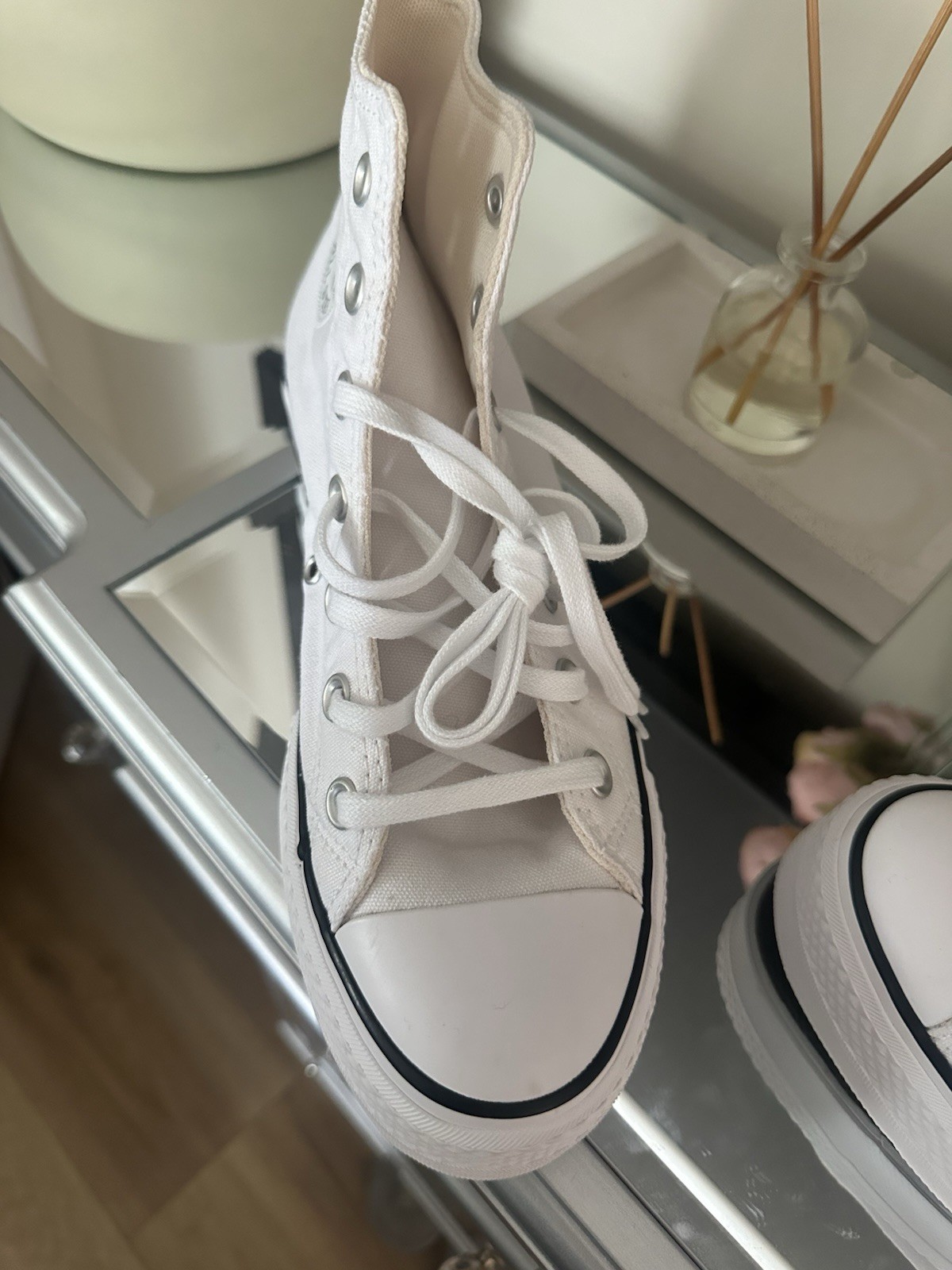 Converse Chuck Taylor All Star Platform High Top White Canvas Sneaker 560846F