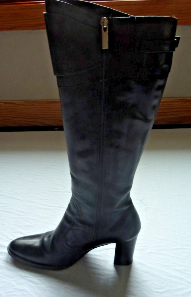 Karen Millen Italian Leather Black Long Boots Size 8.5 US M