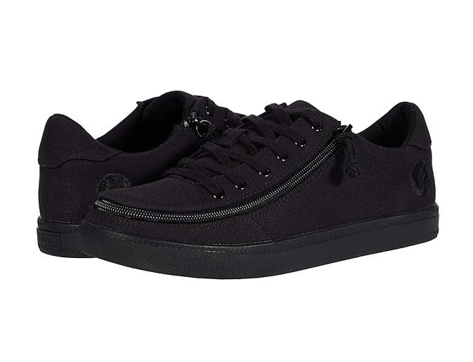 NEW Billy Footwear Women Sneaker Low Top Zip Up Black Adaptive Sz 6.5 M RY2523