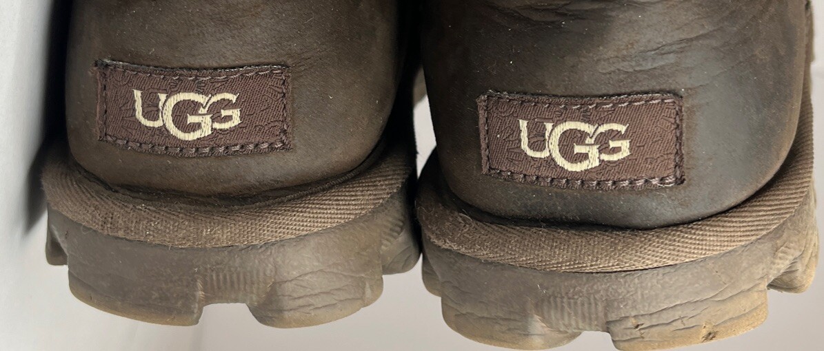 UGG 1111513 ESSENTIAL DARK BROWN SHEARLING LEATHER WOMENS USA 8 BOOTS