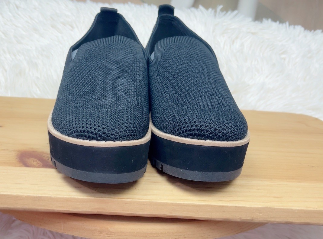 Eileen Fisher Women Ergos Recycled Stretch Knit Platform Loafer Shoes Black 8.5