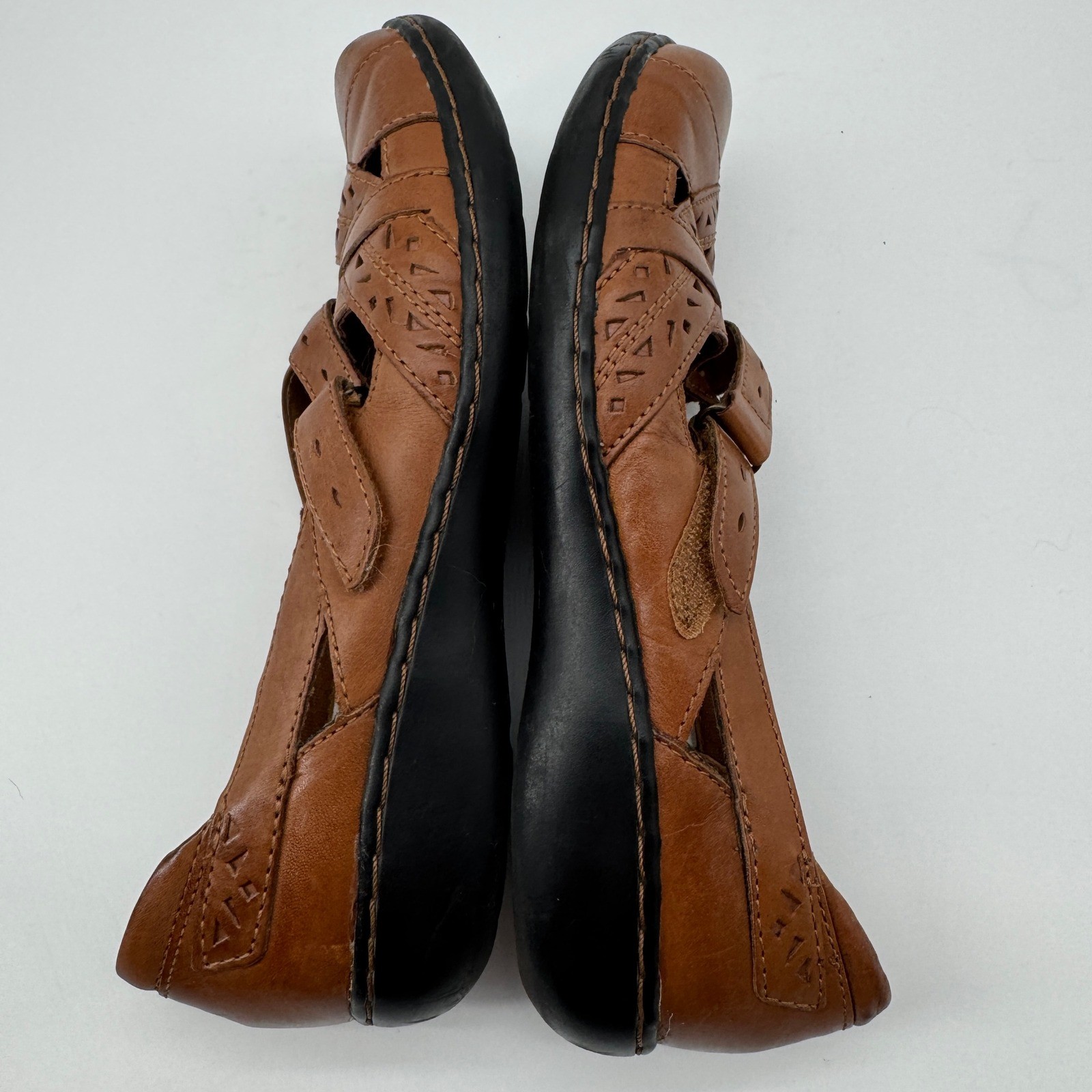 Clarks Bendables Ashland River Flats Loafers 7.5M Leather Comfort Boho Granola