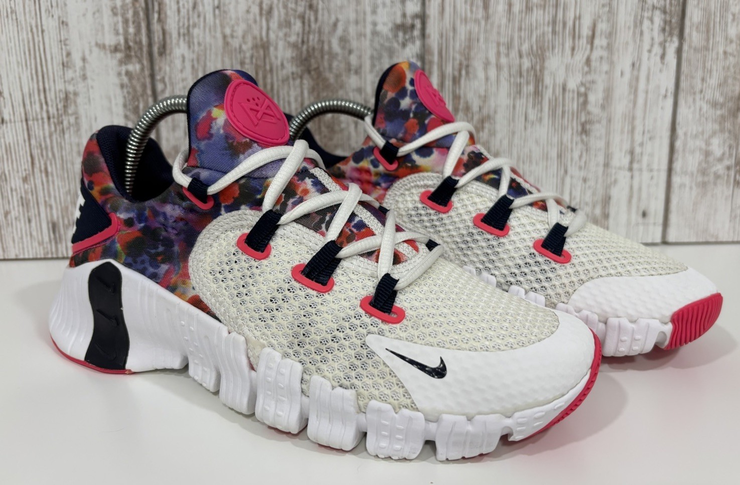 Nike Free Metcon 4 Paint Smudge Women’s CZ0596-101 Low Top White Pink Blue Sz 7