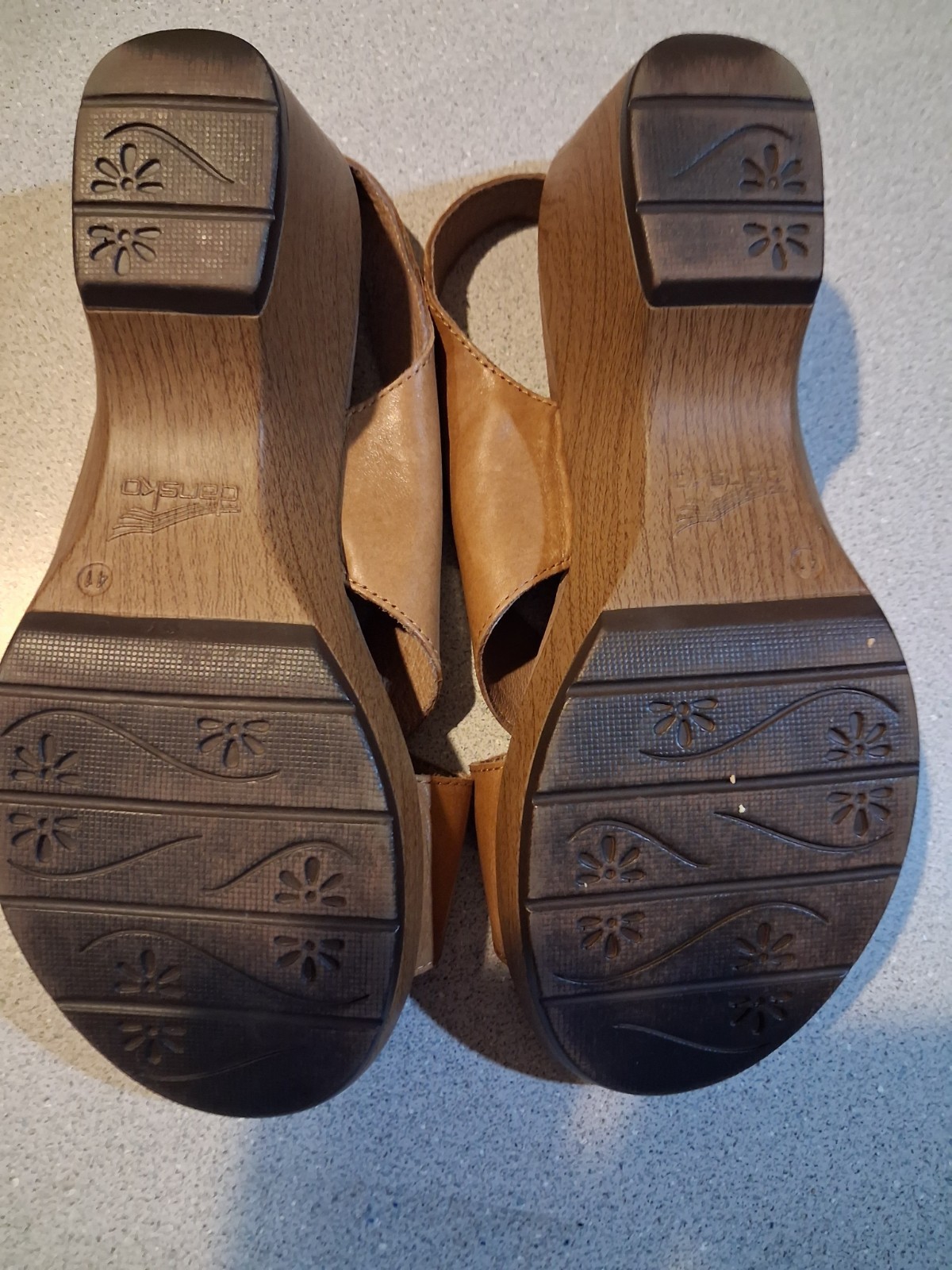 Dansko Women’s Brown Leather Slingback Wedge Sandals Buckle US 10.5