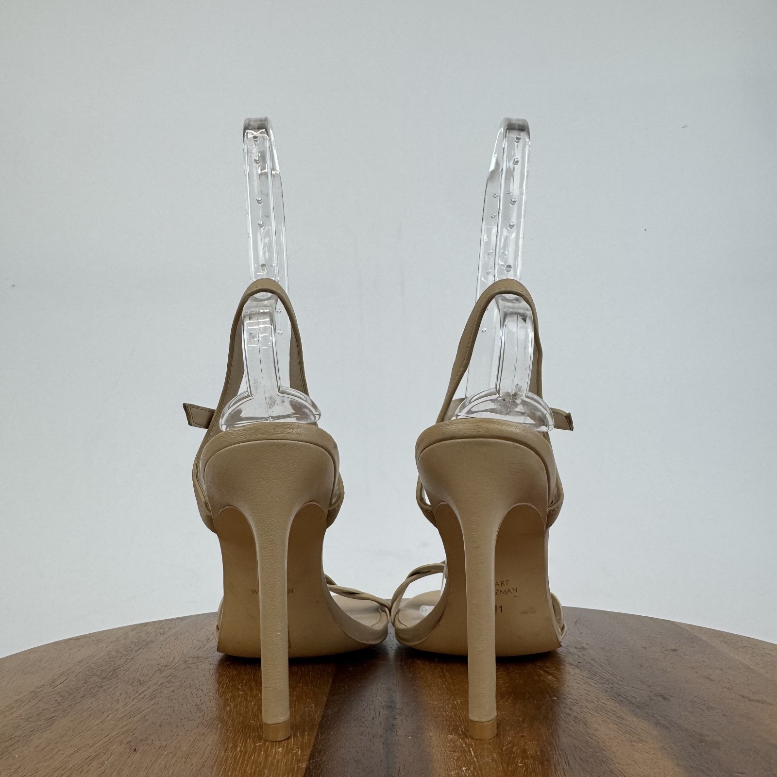 Womens Stuart Weitzman Dancer Twistie 100 Beige Strappy Heel Sandals Size 11 B