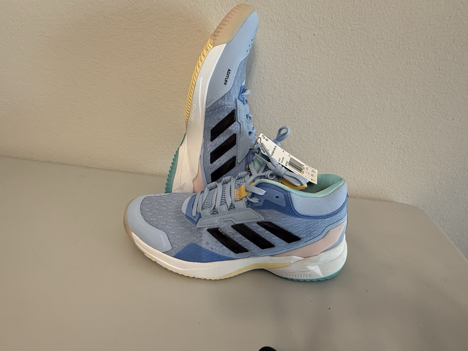adidas Crazyflight 6 Mid Top Lace-Up Athletic Sneaker Blue/Black/Yellow