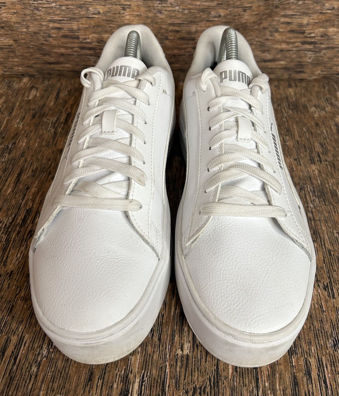 Puma Smash Platform V3 Reptile White Silver Sneakers Shoes Women’s Sz 10