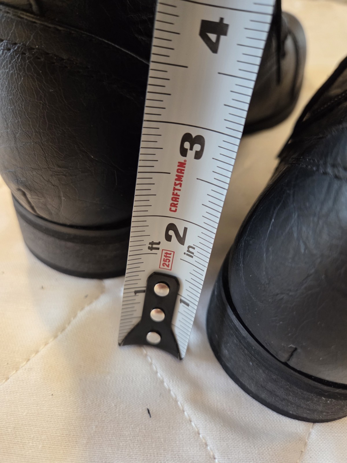 New black lace up mid cap fashion boots size 8.5.