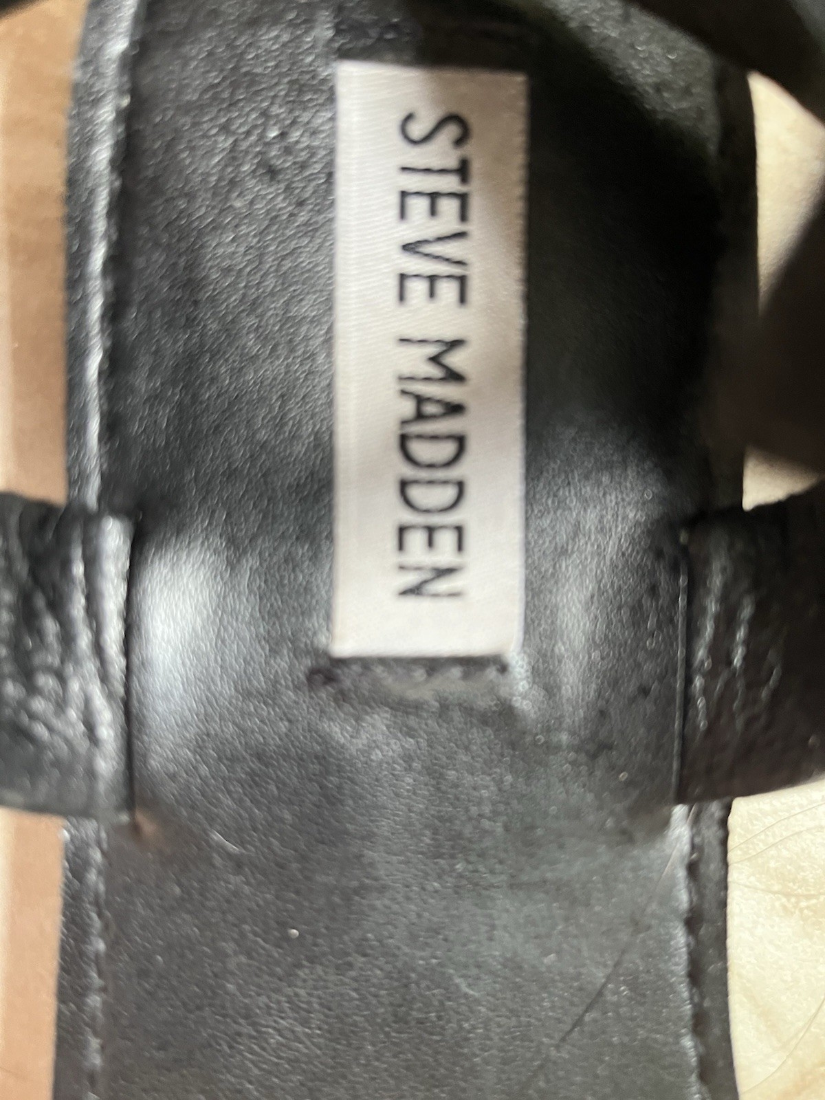 Steve Madden Black Leather Strappy Sandals, Size 7.5, Excellent Condition