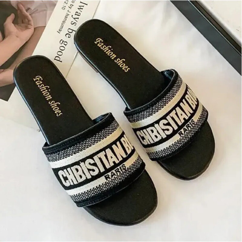 Women Sandals Designer Slippers Luxury Slide Letter Slide Rubber Flat Shoes