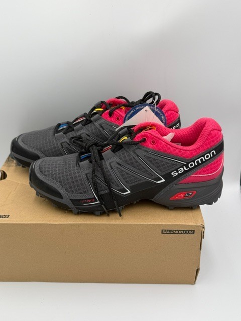 SALOMON SPEEDCROSS VARIO WOMEN’S GRAY/PINK TRAIL SHOES SIZE 9